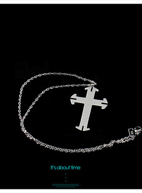 十字架项链男女ins潮情侣蹦迪吊坠个性学生嘻哈风设计感小众颈链