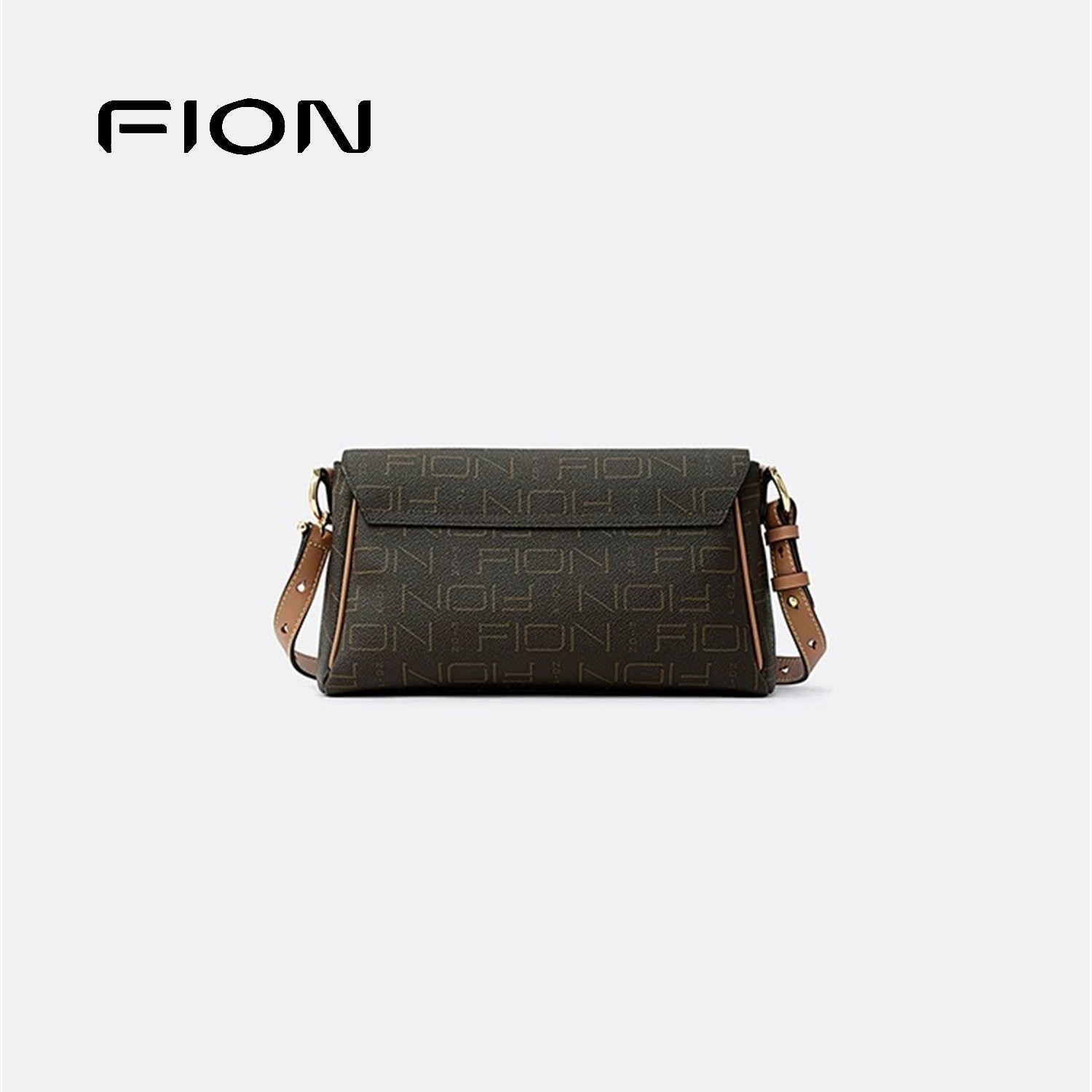 Fion/菲安妮老花小方包 新款法棍包通勤百搭单肩斜挎包FAAFVNB006,淘宝优惠券,粉丝福利购,淘宝优惠卷