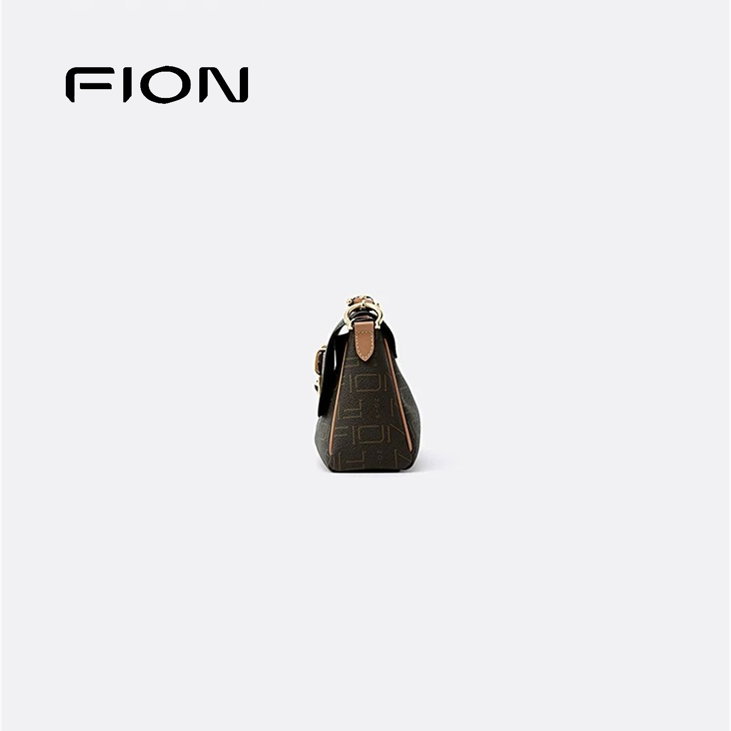 Fion/菲安妮老花小方包 新款法棍包通勤百搭单肩斜挎包FAAFVNB006,淘宝优惠券,粉丝福利购,淘宝优惠卷