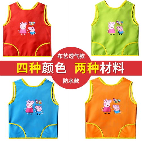 Детский водонепроницаемый фартук, слюнявчик для детского сада без рукавов, нагрудник, делается под заказ, с печатью вашего логотипа, анти-грязь, с карманом