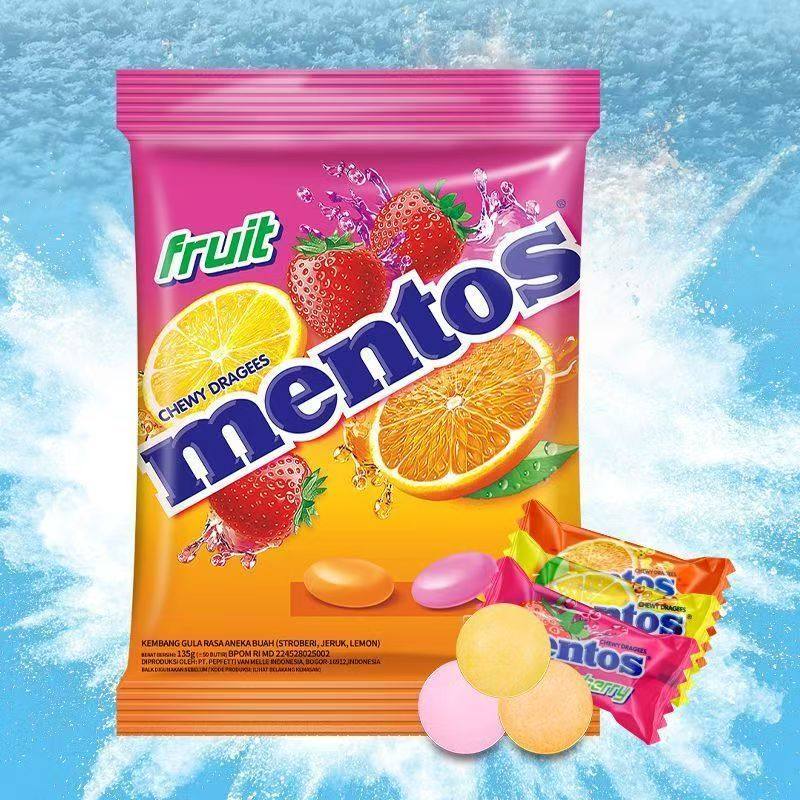 印尼进口曼妥思薄荷糖什锦水果薄荷味软糖袋装网红儿童糖果零食品,淘宝优惠券,粉丝福利购,淘宝优惠卷