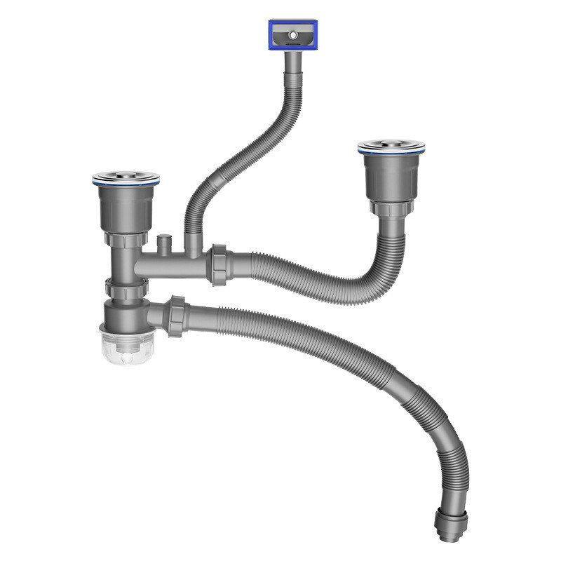防臭不锈钢器下水排水管下水管洗菜漏斗水槽全套厨房盆提篮双槽件,淘宝优惠券,粉丝福利购,淘宝优惠卷