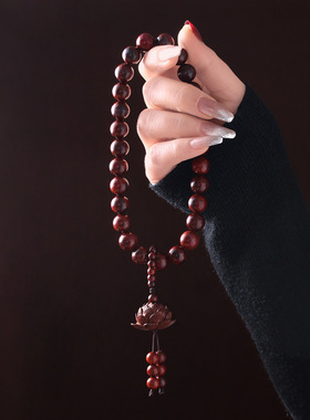 情侣小叶紫檀民族风十八子手持