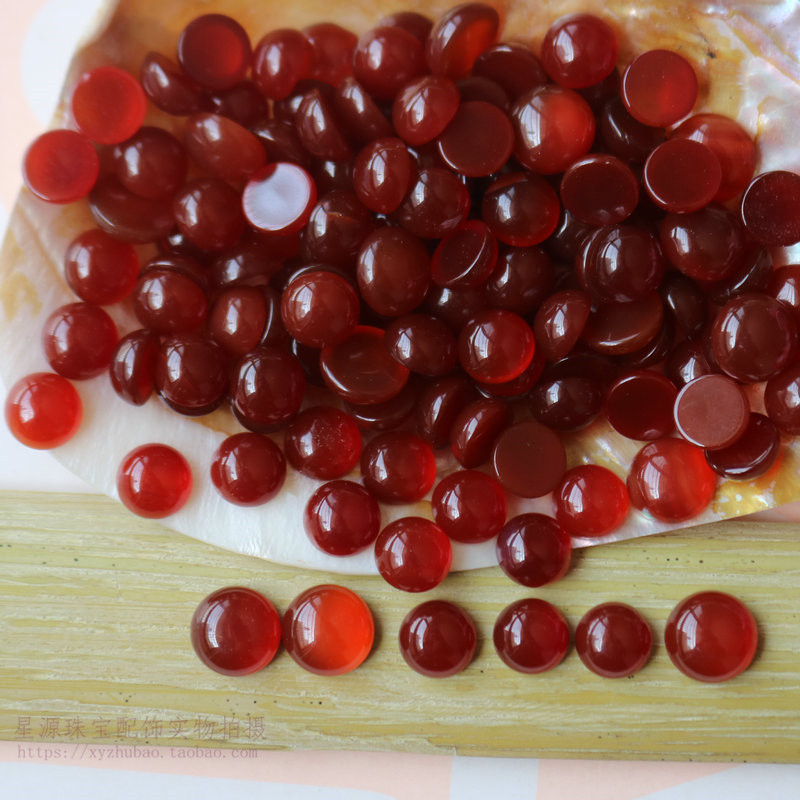 天然红玛瑙圆形戒面4-25mm半圆戒面裸石贴片 diy戒指吊坠饰品配件,淘宝优惠券,粉丝福利购,淘宝优惠卷