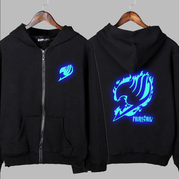 Animation peripheral fairy tail guild ໂລໂກ້ fairy tail fluorescent ເສື້ອ jackets luminous ຂອງຜູ້ຊາຍແລະແມ່ຍິງ sweatshirts