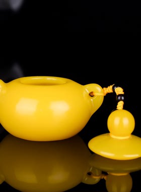 和田玉黄玉把把壶把玩件