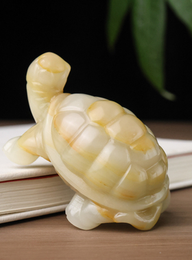和田玉籽料长寿乌龟手把件