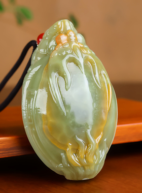 和田玉籽料龙龟手把件