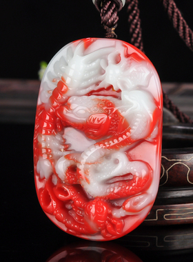 和田玉彩玉五毒手把件