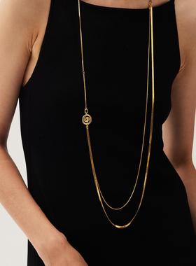 多野阴阳长款项链原创蛇骨链女