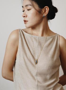 多野纯银蛇骨链女宝石项链