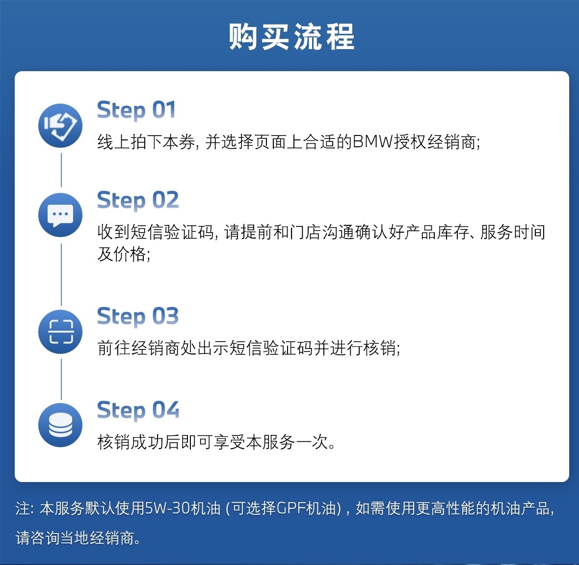 BMW/宝马官方单次机油机滤小保养含工时适用G系列,淘宝优惠券,粉丝福利购,淘宝优惠卷