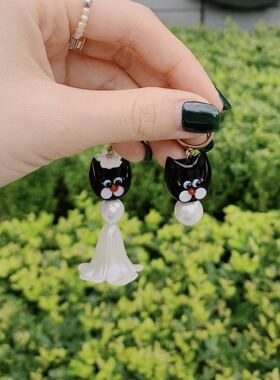 黄打屁原创设计新娘婚纱耳钉