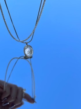 黄打屁925银叠戴锁骨链