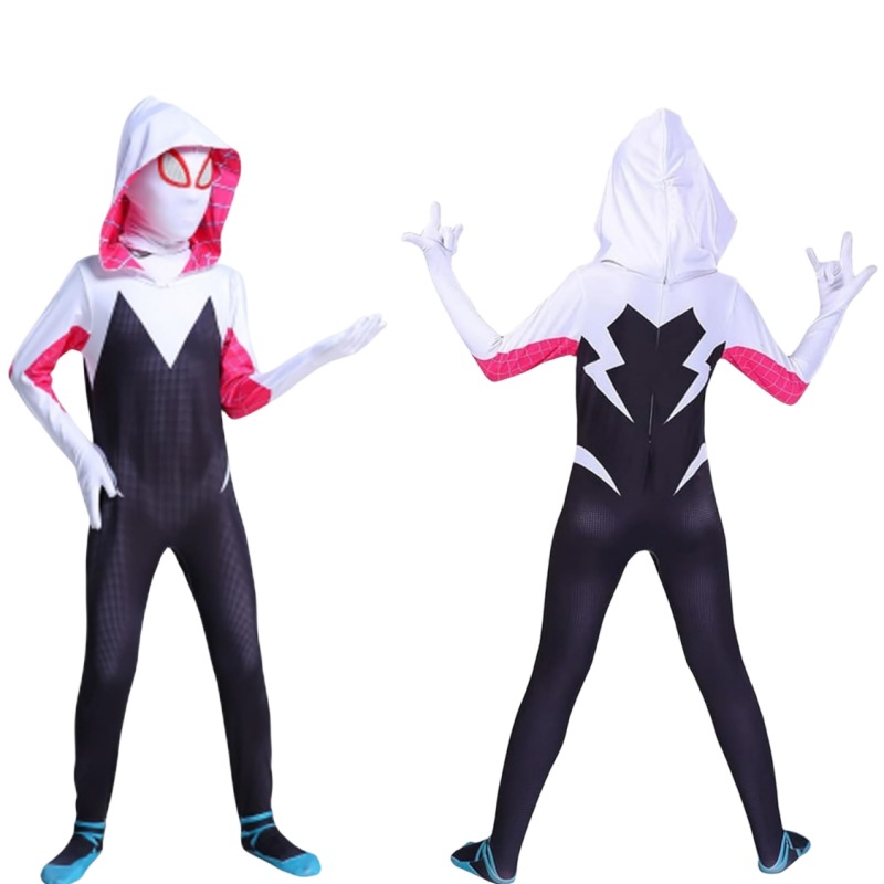 格温女蜘蛛侠紧身衣连体衣cosplay圣诞节万圣节儿童成人表演服装 - 图3