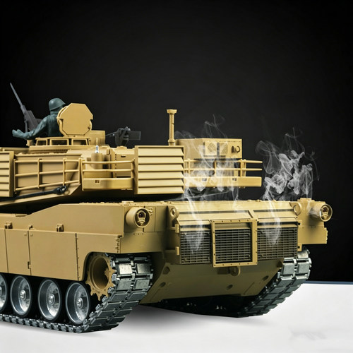 恒龙金属遥控坦克履带式M1A2艾布拉姆斯模型美军越野车可发射对战 - 图1