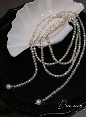 「米兰珠光」长款叠戴珍珠毛衣链