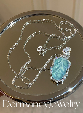 「金枝玉叶」新中式翡翠纯银项链