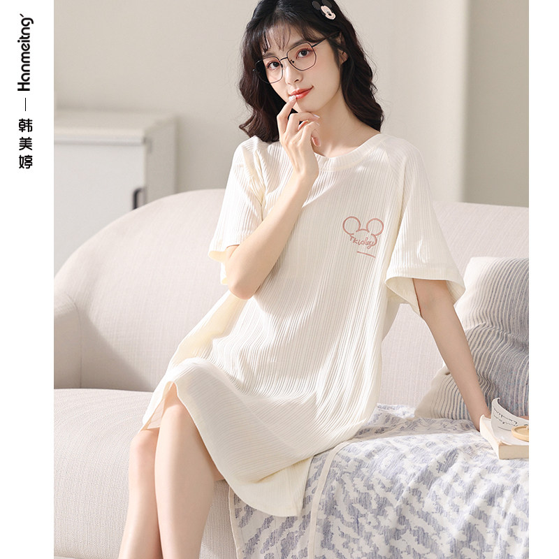 2021年新款睡裙纯棉夏天韩版中裙 韩美婷睡裙