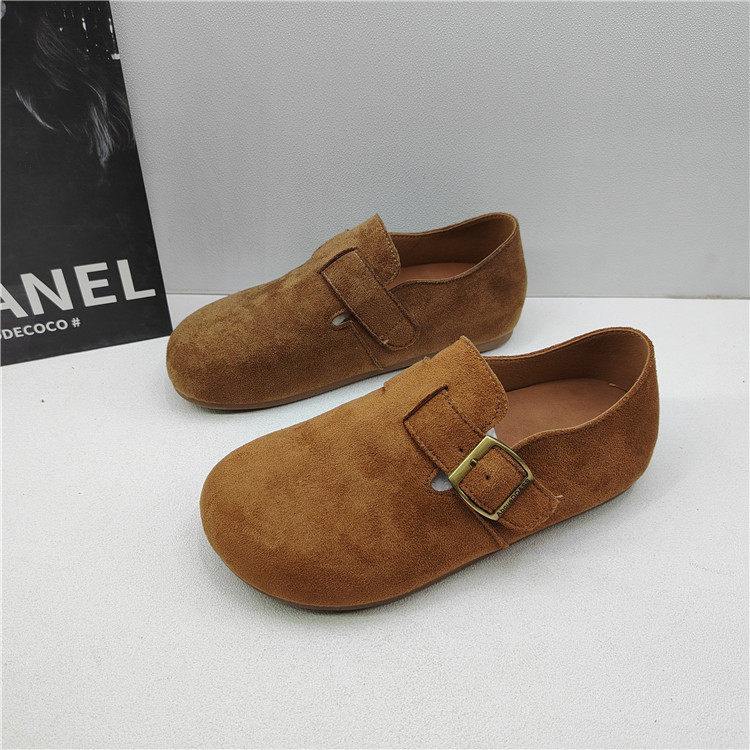 2026年春季新款绒面皮勃肯鞋女搭扣圆头平底单鞋舒适百搭休闲鞋,淘宝优惠券,粉丝福利购,淘宝优惠卷