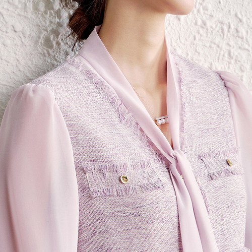 OFFIY-重要场合小衫初春独特超好看小香风上衣气质飘带衬衫25新款 - 图1