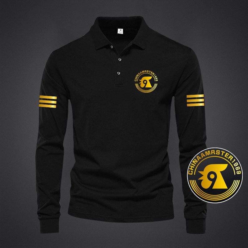 2025春秋季新款罗乐公鸡长袖POLO时尚商务翻领男百搭休闲T恤上衣,淘宝优惠券,粉丝福利购,淘宝优惠卷