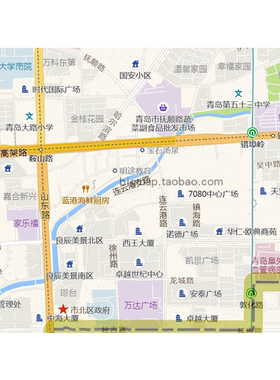 青岛市市北区地图路线定制2026 城市街道交通卫星区域划分贴图