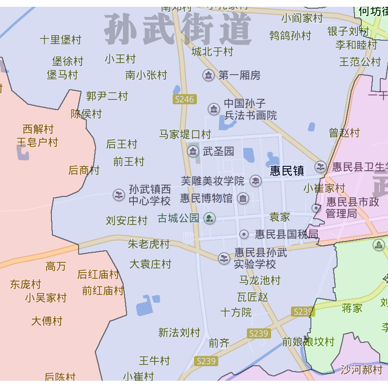 惠民县地图贴图山东省滨州市交通行政区域颜色划分街道新-图1