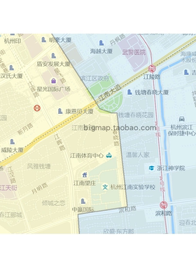 杭州市滨江区行政区划地图 2026路线定制城市交通卫星街道贴图