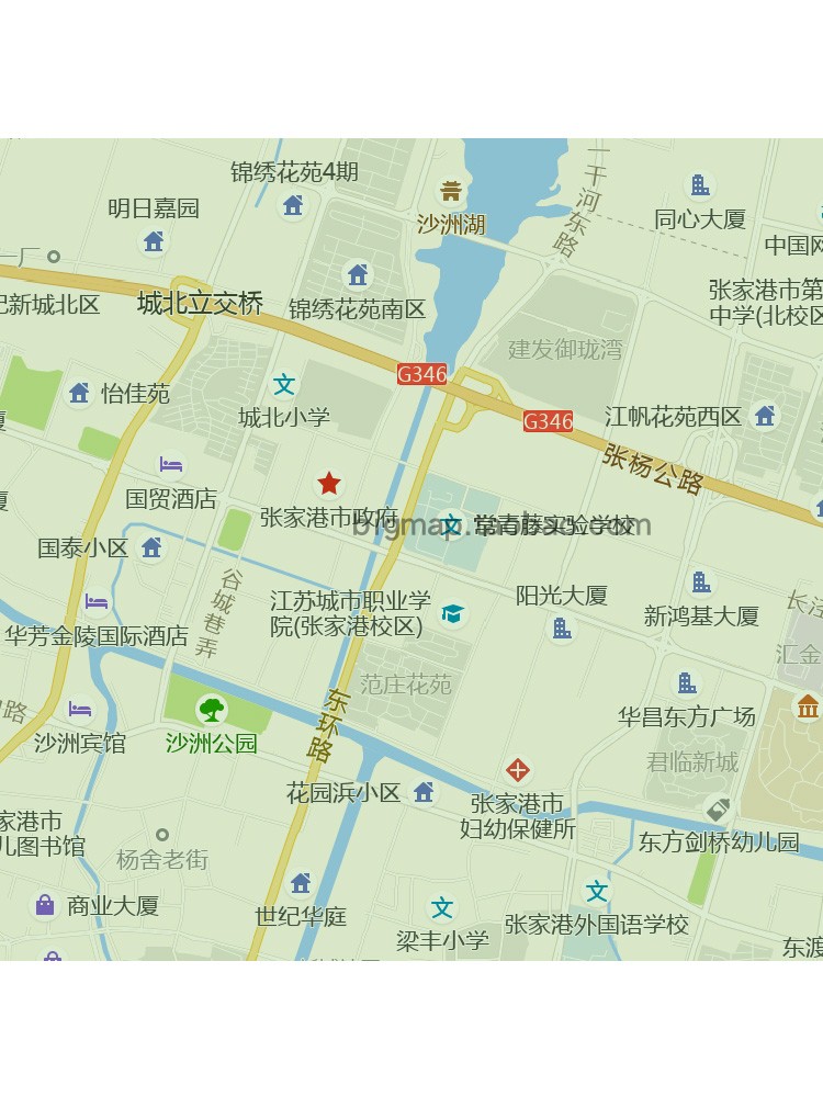 张家港市行政区划地图2021路线定制城市交通卫星影像区域划分 - 图1