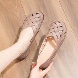 «мамины туфли», босоножки, комфортные тапочки в стиле Crocs, летние туфли для отдыха, из натуральной кожи, мягкая подошва, для среднего возраста
