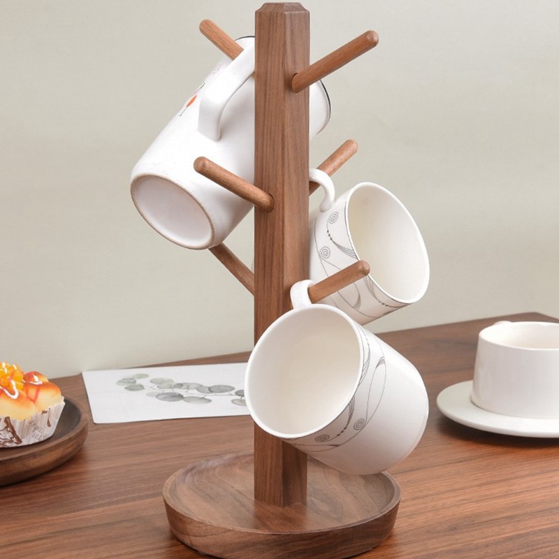 钥匙收纳摆件家用咖啡茶杯架高级感轻奢马克水杯架子置物架实木,淘宝优惠券,粉丝福利购,淘宝优惠卷