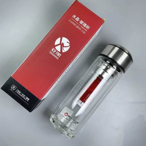 6035双层玻璃泡茶水杯子定制订做logo印字公司开业细长广告小礼品 - 图0