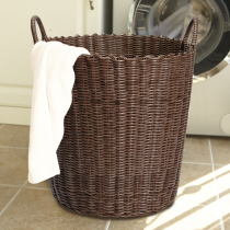 Light and luxurious tube Dirty Laundry Containing basket Woven Laundry Basket Bucket Toy Basket basket Basket Clothes Placed Clothing Frame Mesh Red