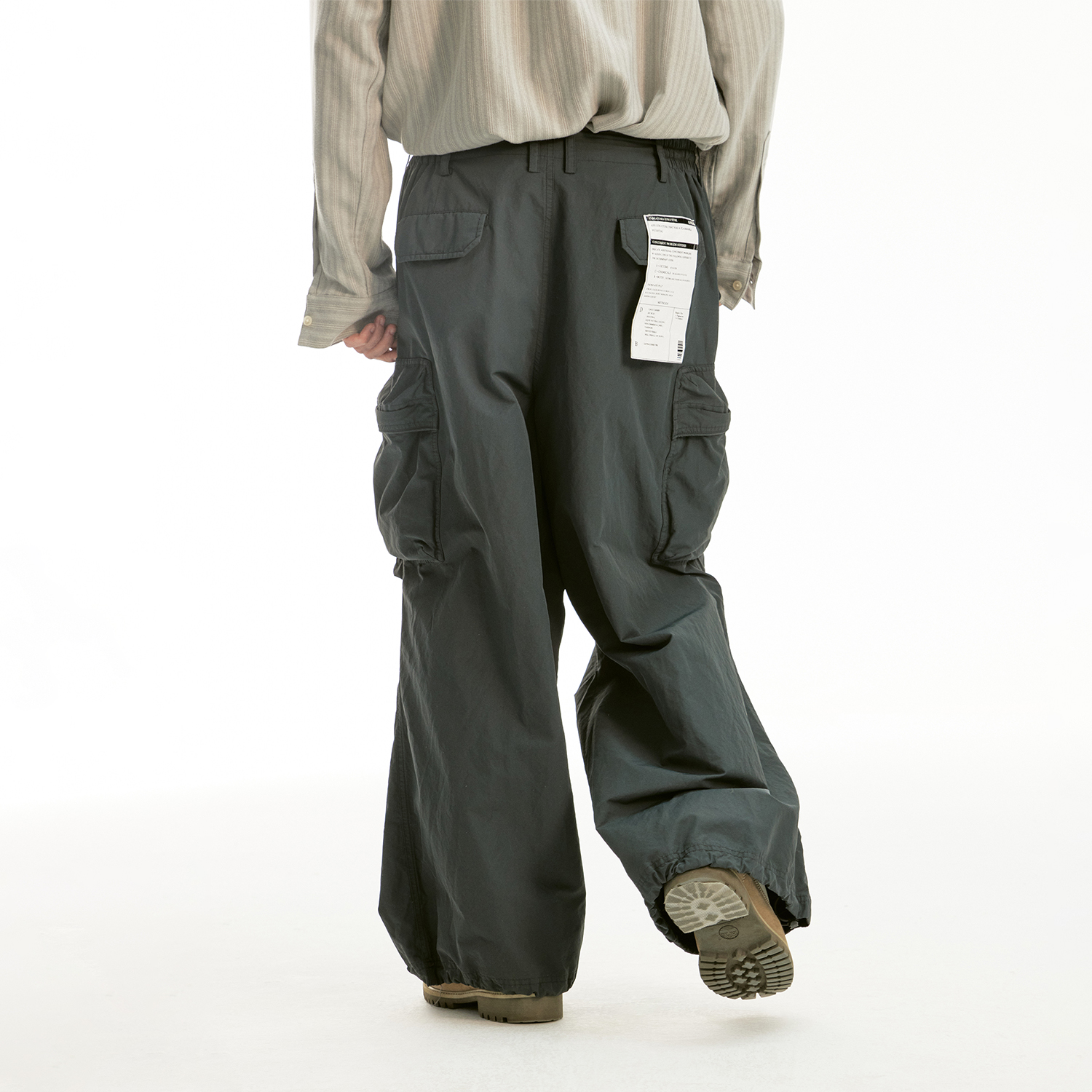 化學製品 降落伞一样的尼龙工装裤 P13_BLK_WORKPANTS - 图3