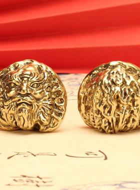 黄铜钟馗核桃保健球手把件三棱菩萨核桃铜器景区夜市地摊创意礼品