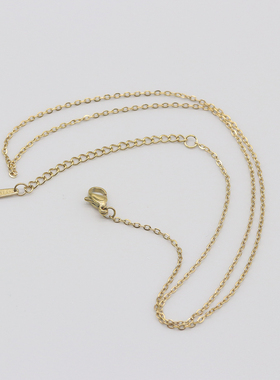 简约时尚不锈钢锤十字链项链扁O字链素链锁骨链颈链钛钢项链配饰