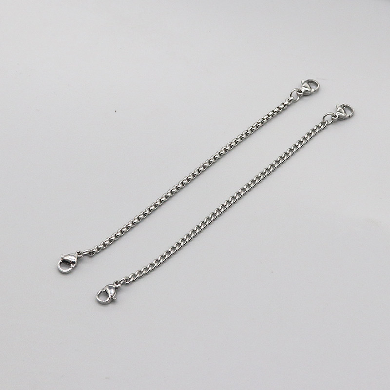 双扣头钛钢项链镀18k金色衣服挂链diy饰品方珍珠侧身链扭链配链条,淘宝优惠券,粉丝福利购,淘宝优惠卷