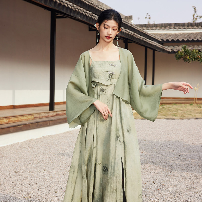 听旬定风波夏季汉服女改良国风连衣裙长款日常通勤轻薄印花裙套装,淘宝优惠券,粉丝福利购,淘宝优惠卷