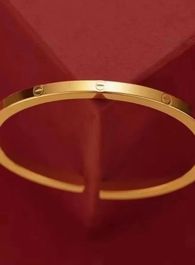 新款开口古法沙金传承手镯女黄铜镀金仿黄金镯子手环久不掉色首饰