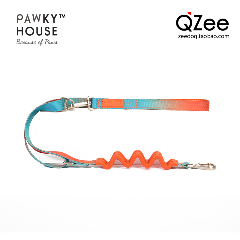 QZee Pawky House有爪缓冲减震狗狗牵引绳项圈柯基法斗调节多功能-图0