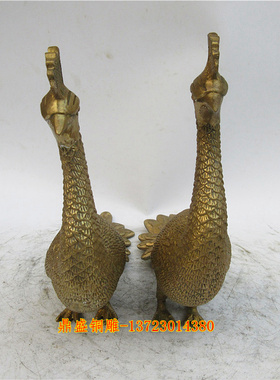 黄铜招财进宝孔雀吉祥物工艺品