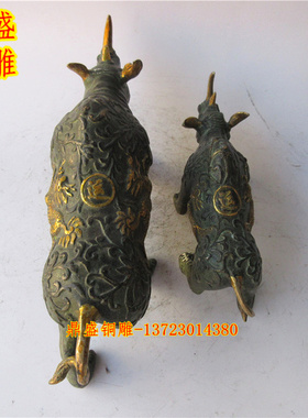 生肖牛招财进宝工艺品风水铜器