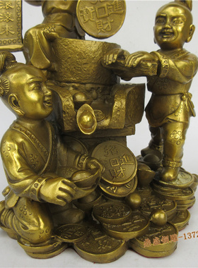 黄铜财源滚滚来摆件工艺品