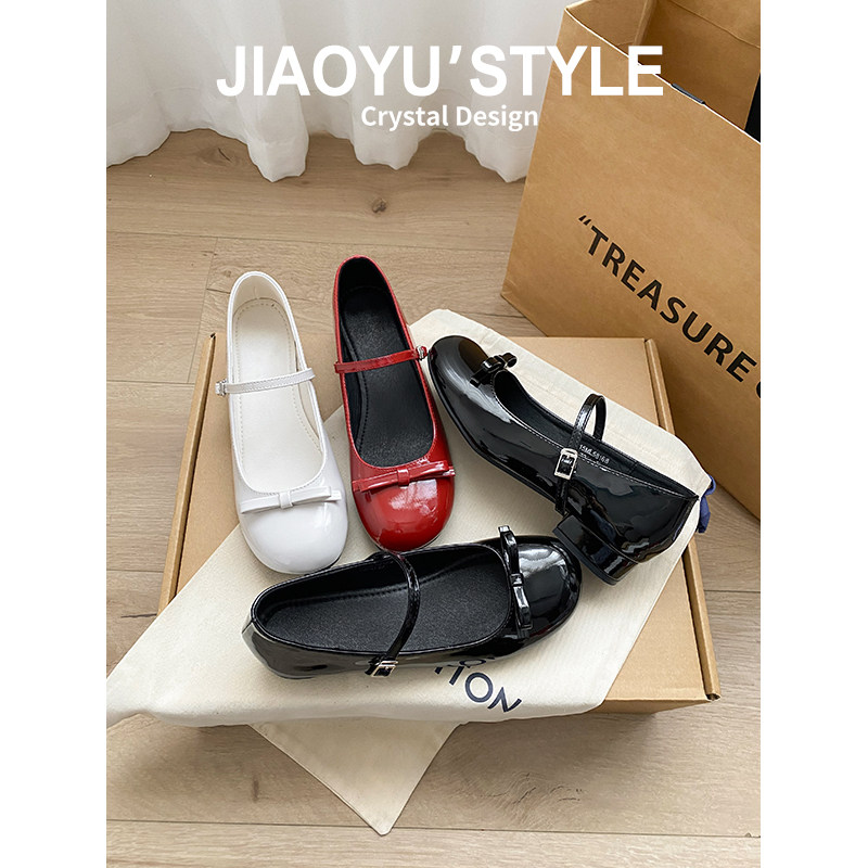 真皮~骄屿法式蝴蝶结玛丽珍鞋女2026新款学院风jk小皮鞋通勤单鞋,淘宝优惠券,粉丝福利购,淘宝优惠卷