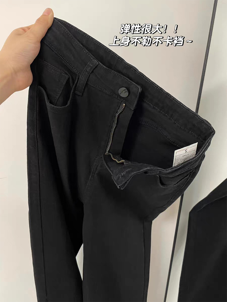 高腰直筒牛仔裤女2023年秋冬新款梨形身材大码胖mm修身显瘦堆堆裤 - 图3