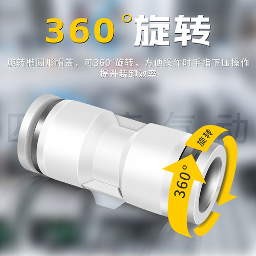chpisco气管快速接头快插PU直通对接塑料接头PU4-6-8-10-12-14-16 - 图2