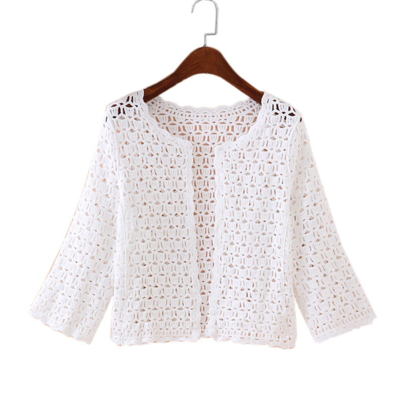 夏季短外套女镂空上衣裙子外搭小披肩短款七分