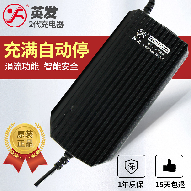 英发电动车电瓶充电器48V12AH20AH60V80V72伏三轮车新日爱玛雅迪