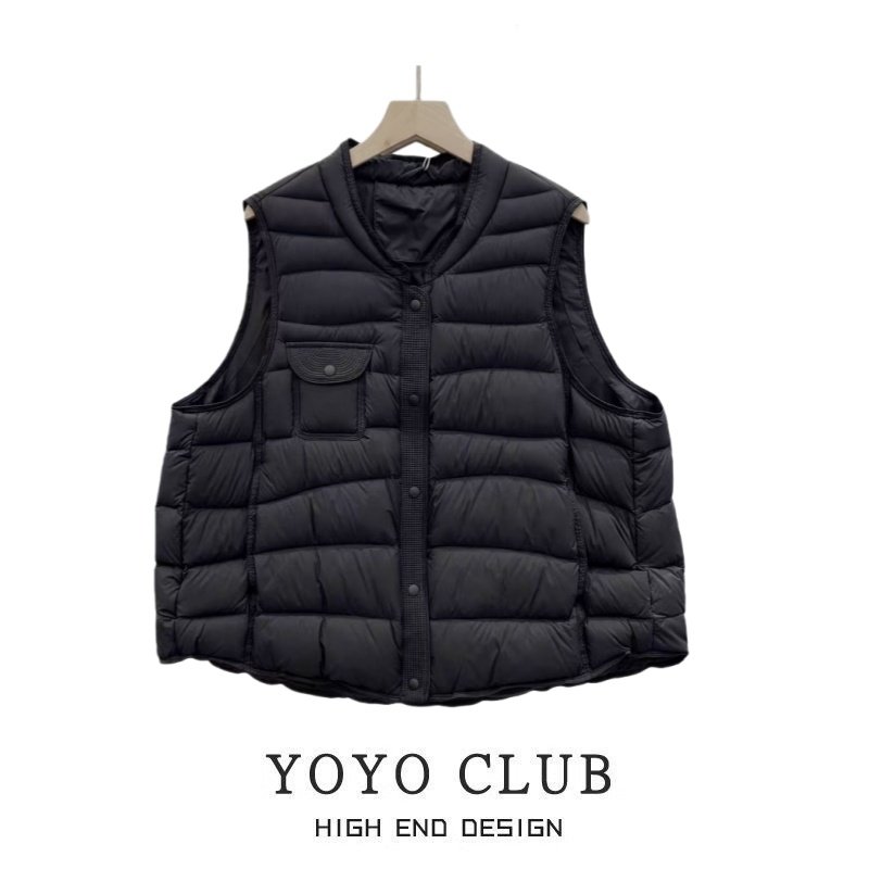品牌折扣胖MM通勤风单排扣羽绒棉马甲2025秋冬季百搭轻薄背心外套,淘宝优惠券,粉丝福利购,淘宝优惠卷